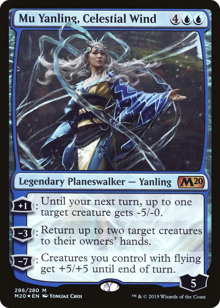 Mu Yanling, Celestial Wind (286) Foil - Core Set 2020