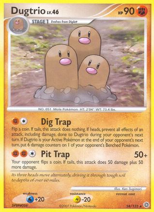 Dugtrio (24) Reverse Holofoil - Secret Wonders