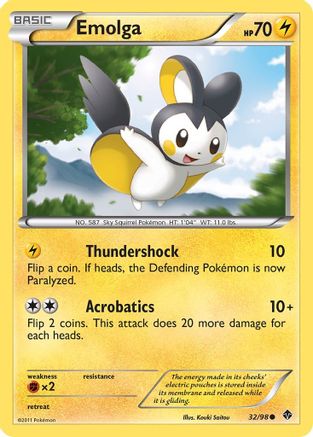 Emolga (32) Reverse Holofoil - Emerging Powers
