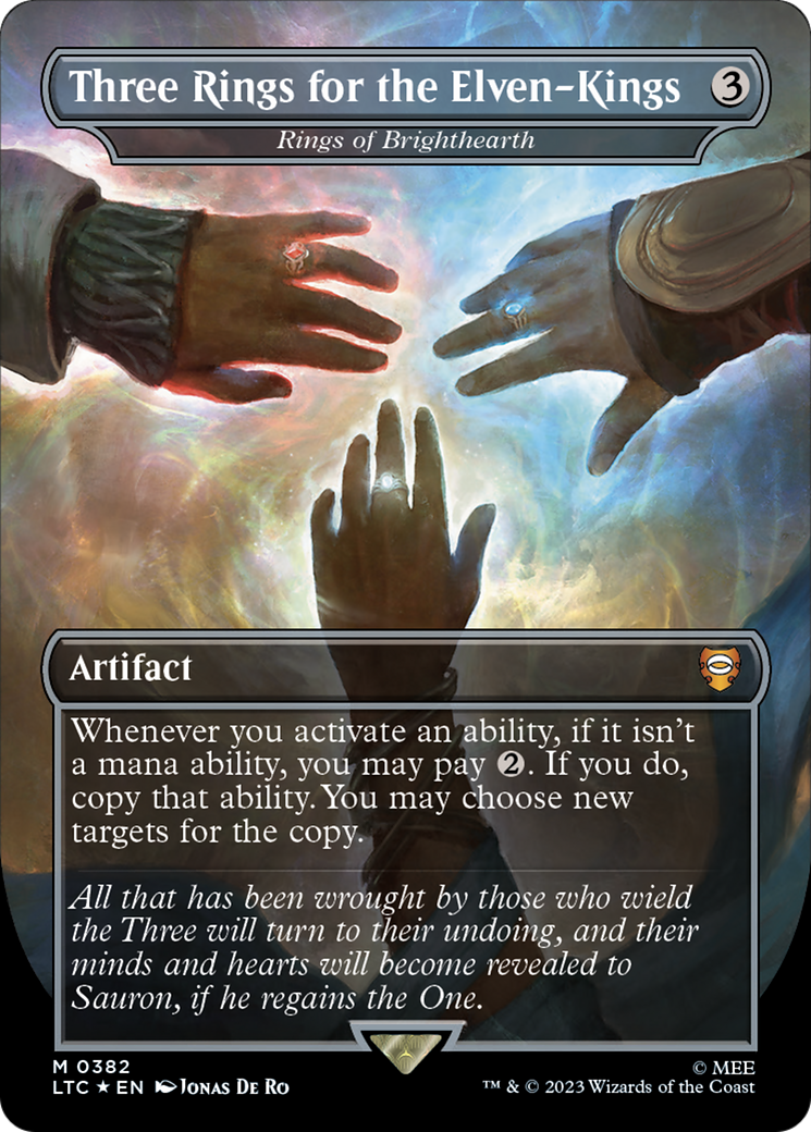 Three Rings for the Elven-Kings – Rings of Brighthearth (Surge Foil) (382) Foil - Tales of Middle-earth Commander