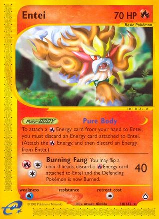 Entei (10) Reverse Holofoil - Aquapolis