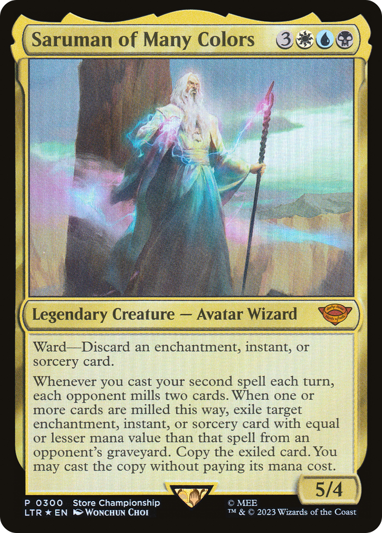 Saruman of Many Colors (300) Foil - Game Day & Store Championship Promos