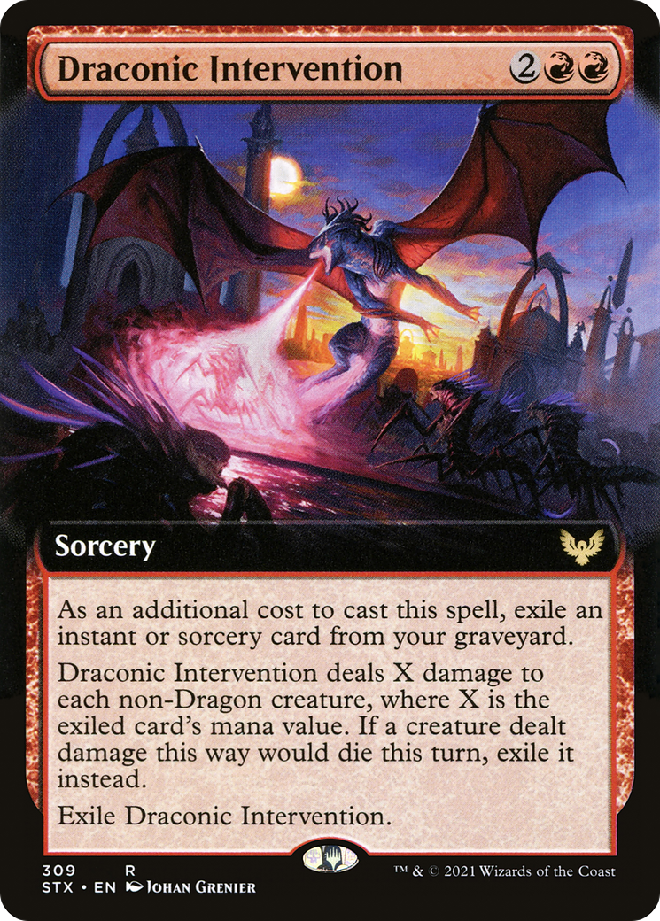 Draconic Intervention (Extended Art) (309) - Strixhaven: School of Mages