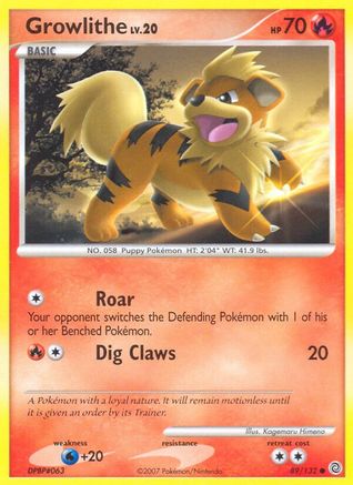 Growlithe (89) Reverse Holofoil - Secret Wonders