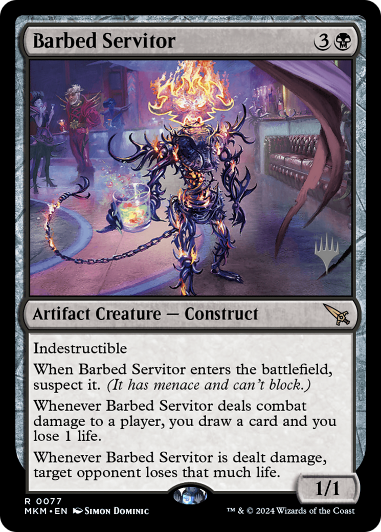 Barbed Servitor (077) Foil - Murders at Karlov Manor Promos