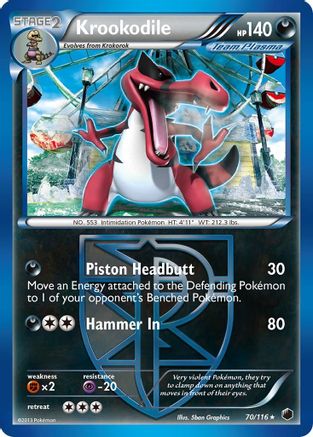 Krookodile (Team Plasma) (70) Reverse Holofoil - Plasma Freeze