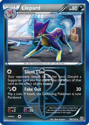 Liepard (Team Plasma) (84) Reverse Holofoil - Plasma Storm