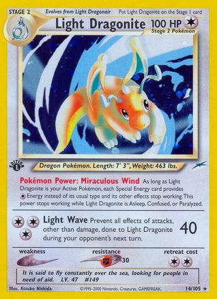 Light Dragonite (14) Unlimited Holofoil - Neo Destiny