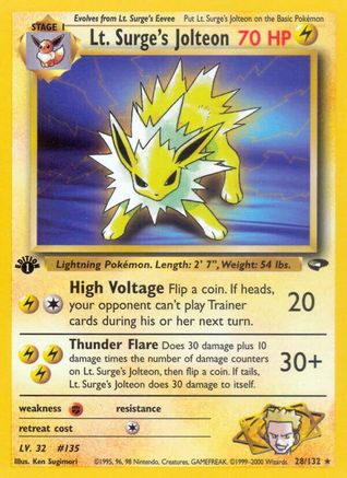 Lt. Surge's Jolteon (28) (1st Edition) - Gym Challenge