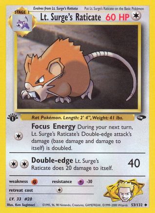 Lt. Surge's Raticate (53) (1st Edition) - Gym Challenge