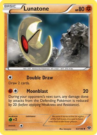 Lunatone (63) Reverse Holofoil - XY Base Set