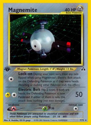 Magnemite (7) (7) 1st Edition Holofoil - Neo Discovery