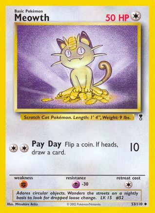 Meowth (53) Reverse Holofoil - Legendary Collection