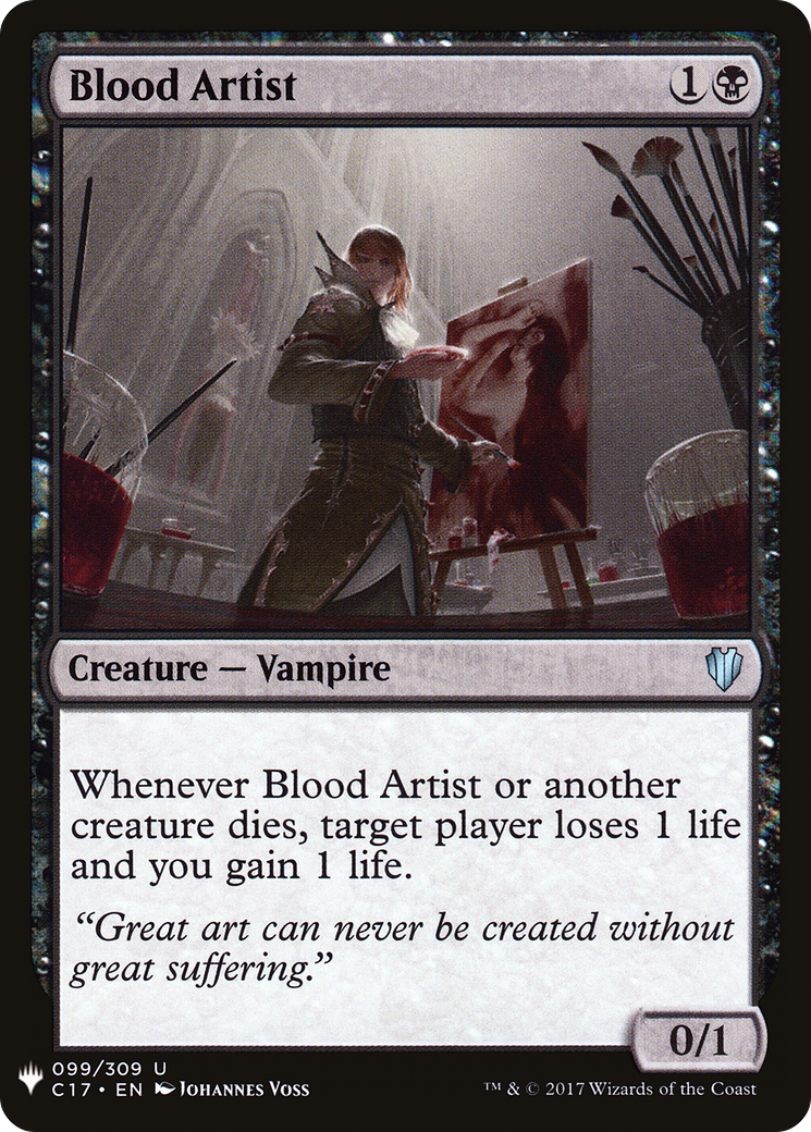 Blood Artist (C17-99) - The List