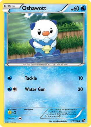 Oshawott (27) Reverse Holofoil - Black and White