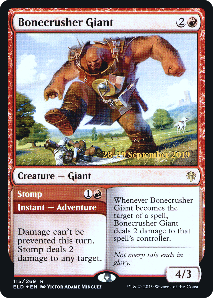 Bonecrusher Giant // Stomp (115s) Foil - Throne of Eldraine Promos