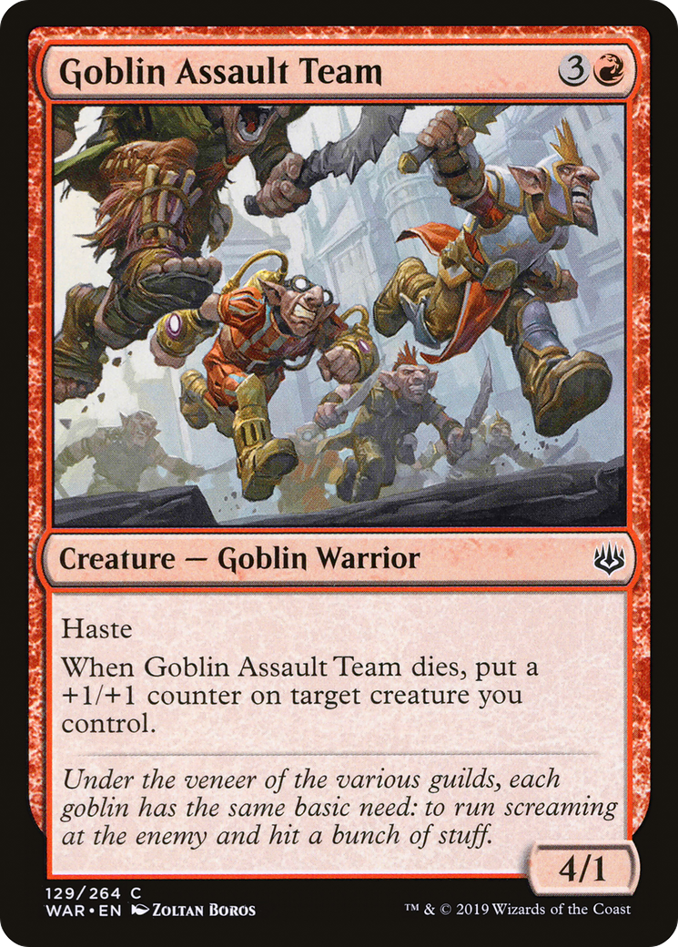 Goblin Assault Team (129) Foil - War of the Spark