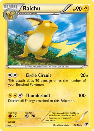 Raichu (43) Reverse Holofoil - XY Base Set