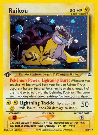 Raikou (13) (13) 1st Edition Holofoil - Neo Revelation