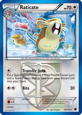 Raticate (Team Plasma) (88) Reverse Holofoil - Plasma Freeze