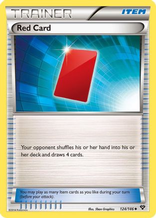 Red Card (124) Reverse Holofoil - XY Base Set