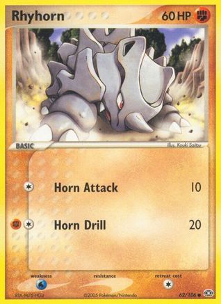 Rhyhorn (62) Reverse Holofoil - Emerald