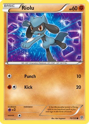 Riolu (75) Reverse Holofoil - Plasma Storm