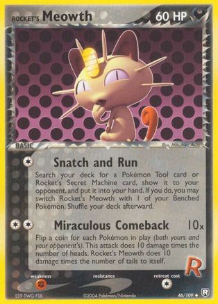 Rocket's Meowth (46) Reverse Holofoil - Team Rocket Returns