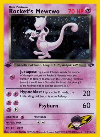 Rocket's Mewtwo (14) (1st Edition) Holofoil - Gym Challenge