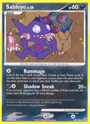 Sableye (63) Reverse Holofoil - Secret Wonders