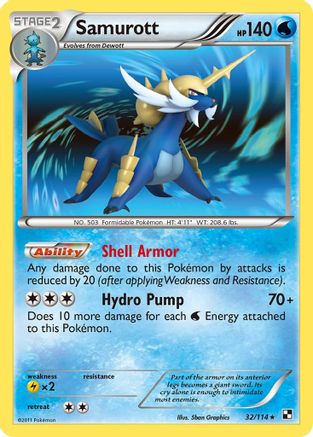 Samurott (32) Reverse Holofoil - Black and White