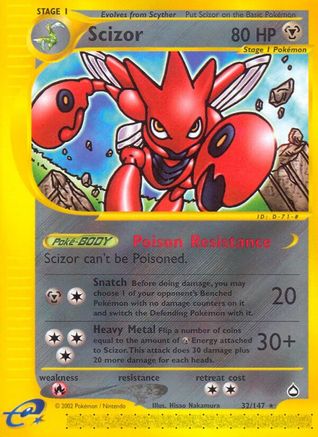 Scizor (32) Reverse Holofoil - Aquapolis