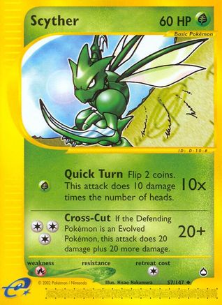 Scyther (57) Reverse Holofoil - Aquapolis