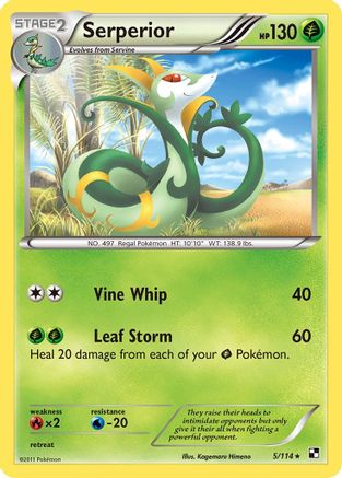 Serperior (5) Reverse Holofoil - Black and White