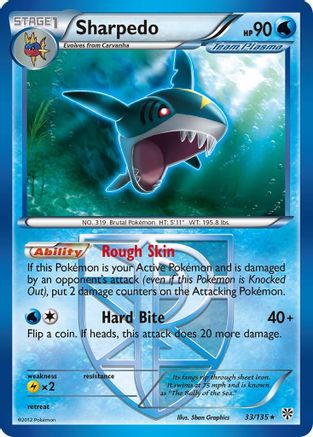 Sharpedo (Team Plasma) (33) Reverse Holofoil - Plasma Storm