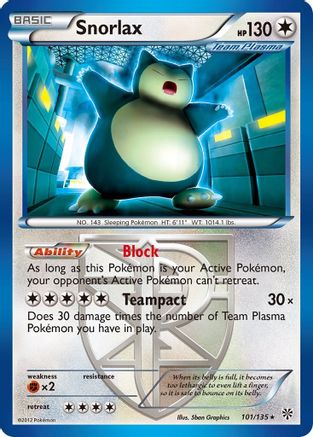 Snorlax (Team Plasma) (101) Reverse Holofoil - Plasma Storm