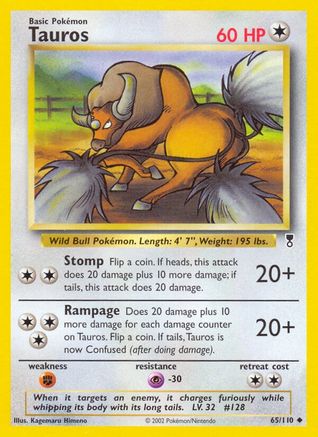 Tauros (65) Reverse Holofoil - Legendary Collection