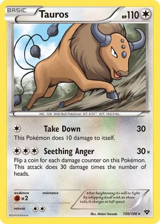 Tauros (100) Reverse Holofoil - XY Base Set