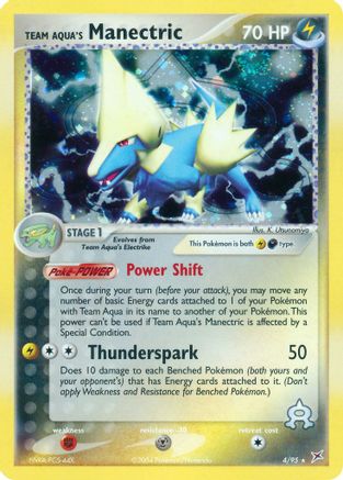 Team Aqua's Manectric - 4/95 (4) Reverse Holofoil - Team Magma vs Team Aqua