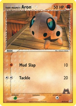 Team Magma's Aron - 58/95 (58) Reverse Holofoil - Team Magma vs Team Aqua