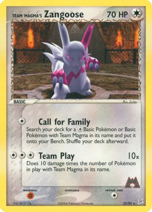 Team Magma's Zangoose (23) Reverse Holofoil - Team Magma vs Team Aqua