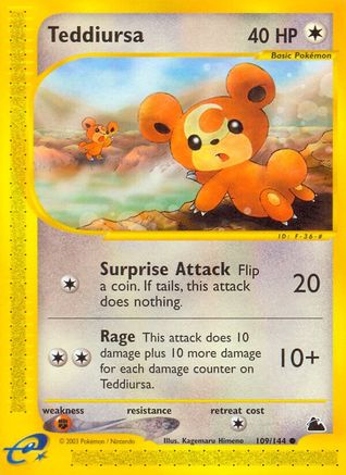Teddiursa (109) Reverse Holofoil - Skyridge