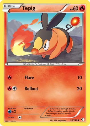 Tepig (24) Reverse Holofoil - Boundaries Crossed