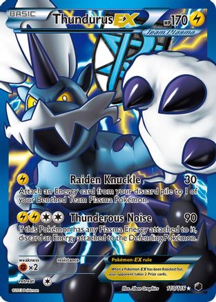 Thundurus EX (Team Plasma) (Full Art) (110) Holofoil - Plasma Freeze