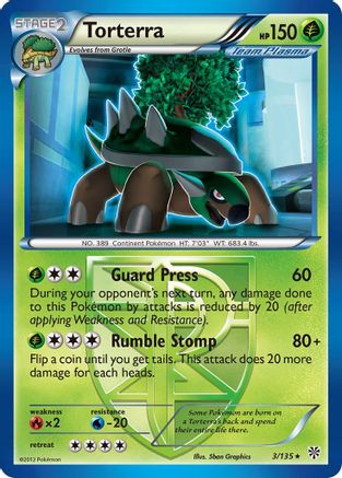Torterra (Team Plasma) (3) Reverse Holofoil - Plasma Storm