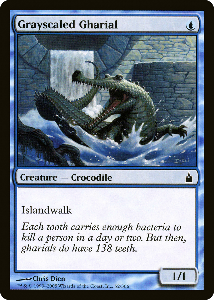 Grayscaled Gharial (052) Foil - Ravnica: City of Guilds