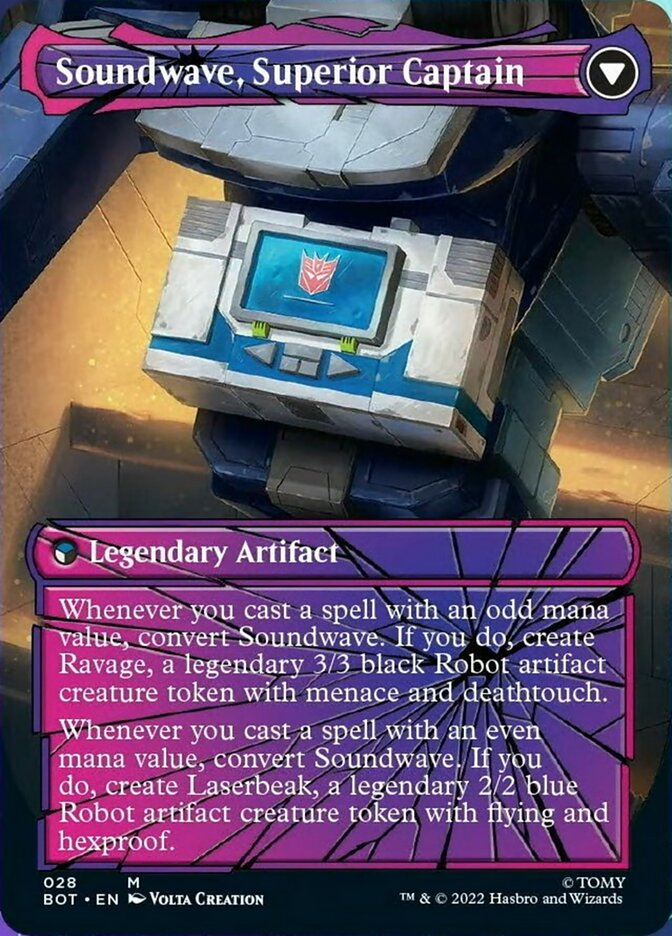 Soundwave, Sonic Spy // Soundwave, Superior Captain (Shattered Glass) (028) - Transformers