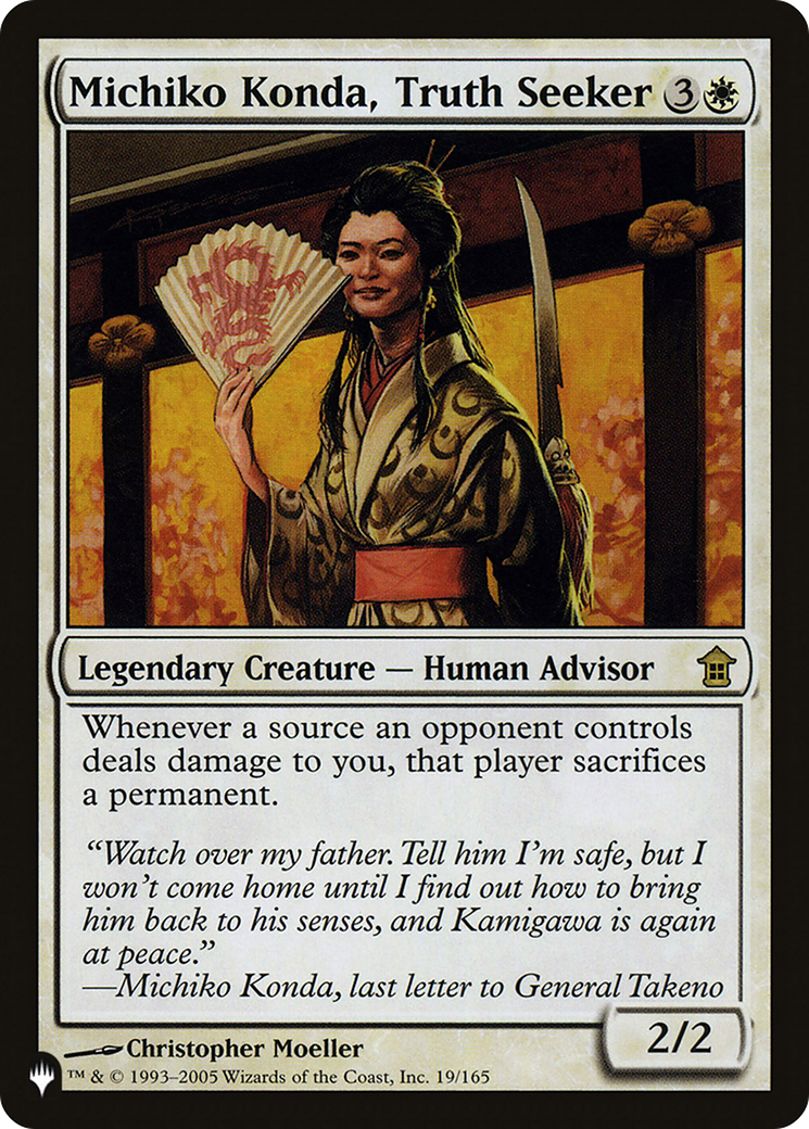 Michiko Konda, Truth Seeker (SOK-19) - The List