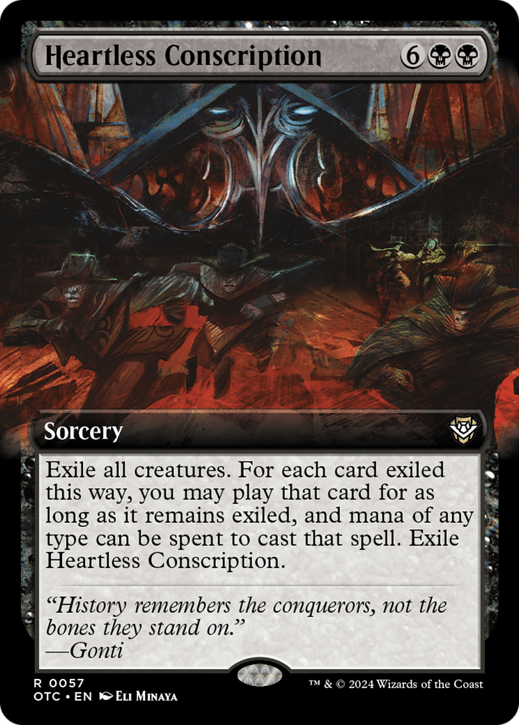 Heartless Conscription (Extended Art) (057) - Outlaws of Thunder Junction Commander