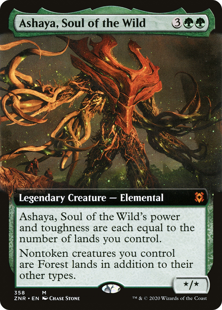 Ashaya, Soul of the Wild (Extended Art) (358) Foil - Zendikar Rising